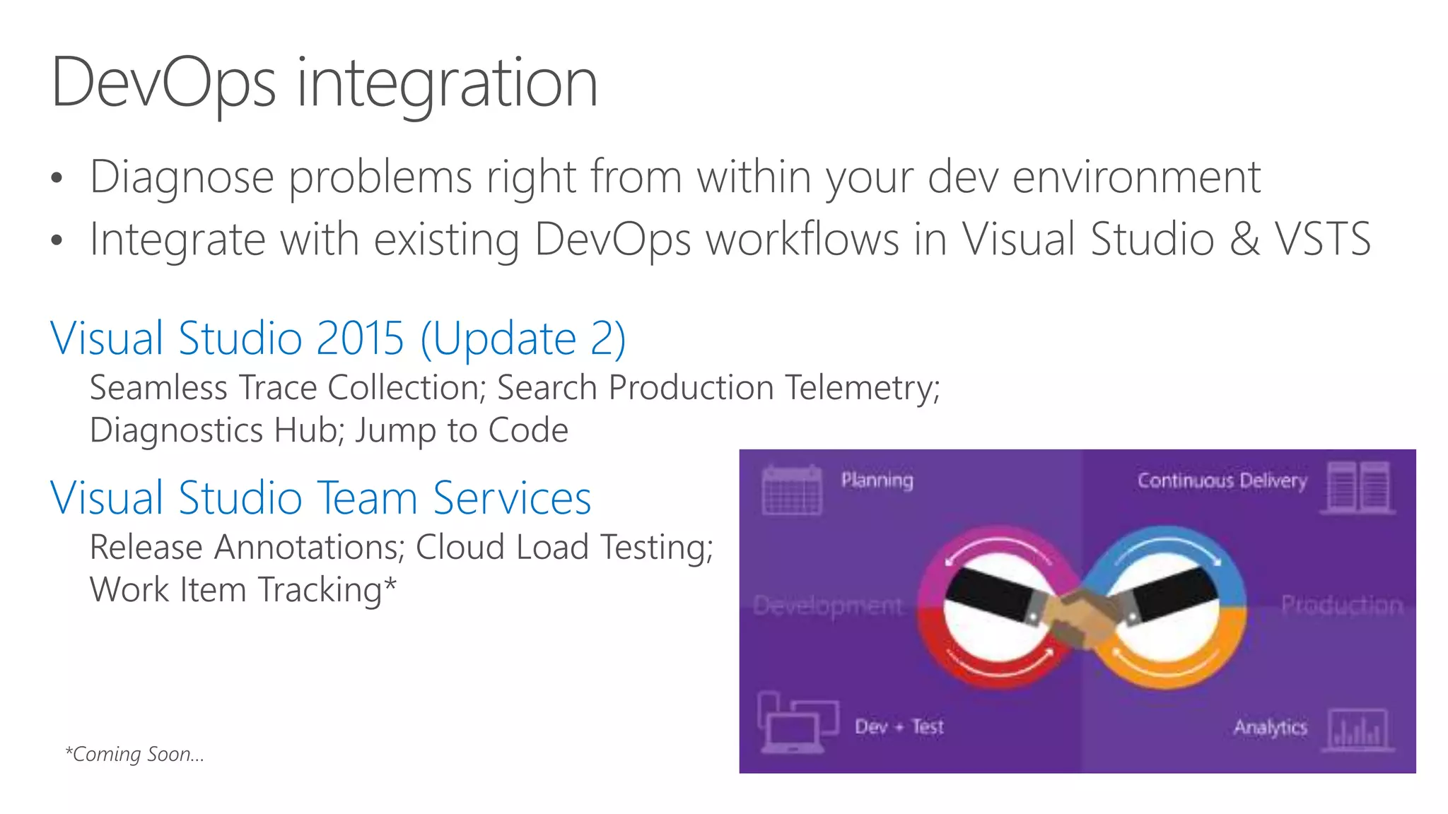 Visual Studio 2015 (Update 2)
Visual Studio Team Services
 