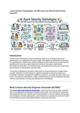 Azure Security Technologies AZ-500 Course for Real World Security ...