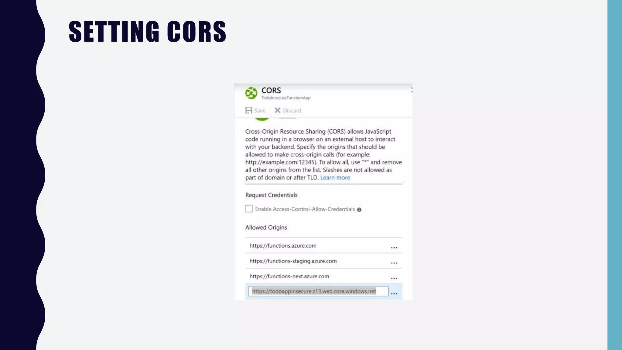 SETTING CORS
 