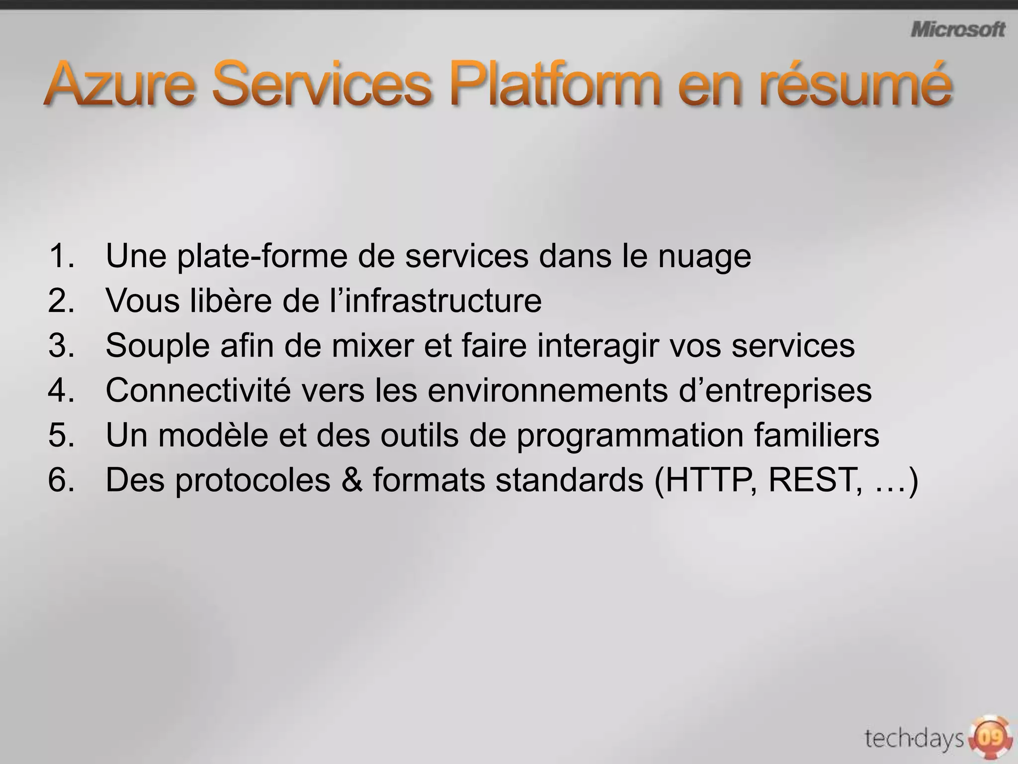 Windows AzuredemoPortal Azure :Prérequis Azure Services Platform