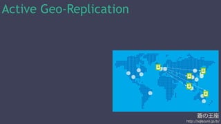 蒼の王座 
http://sqlazure.jp/b/ 
Active Geo-Replication 
 
