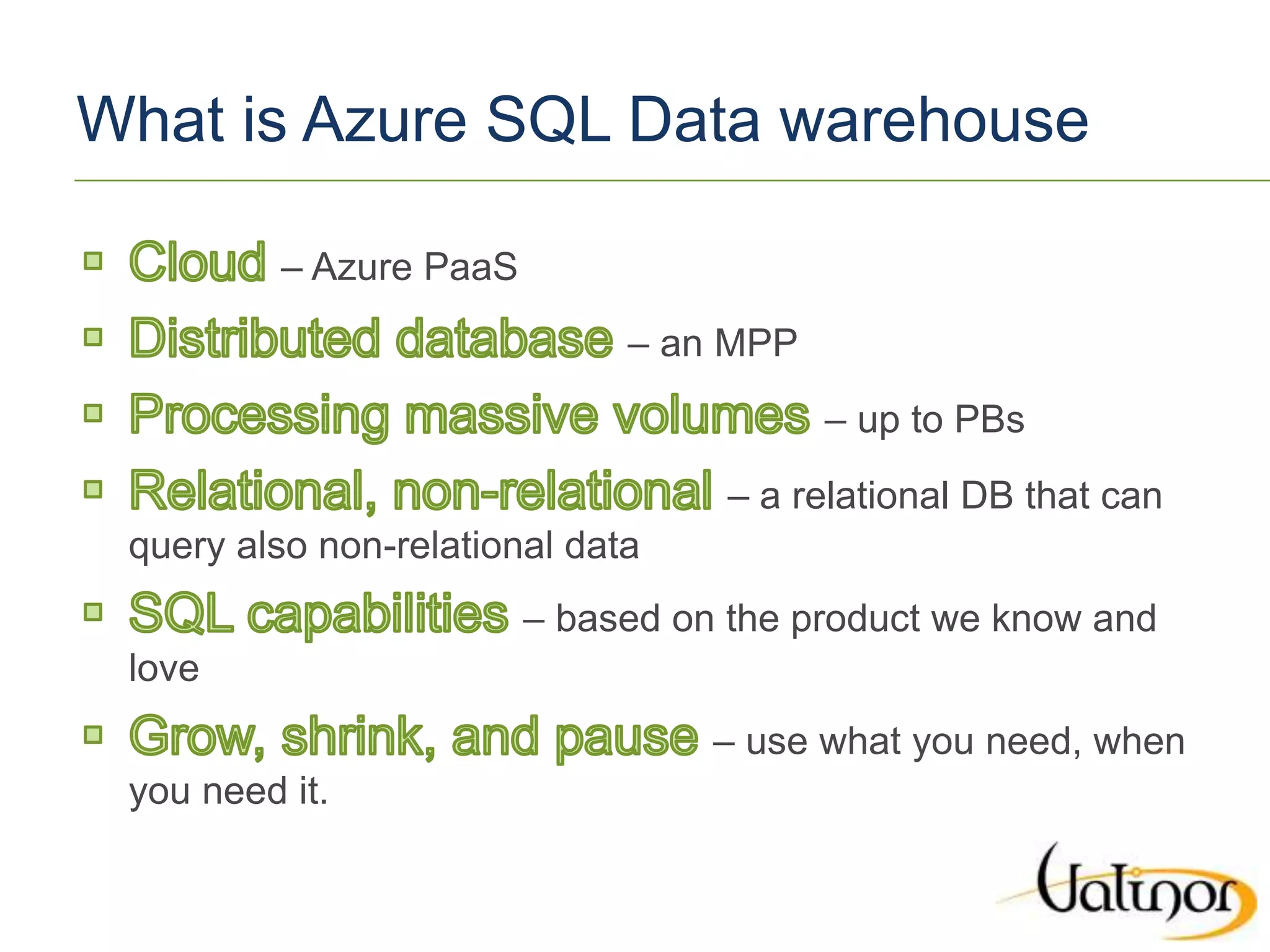 Azure SQL DWH | PPT