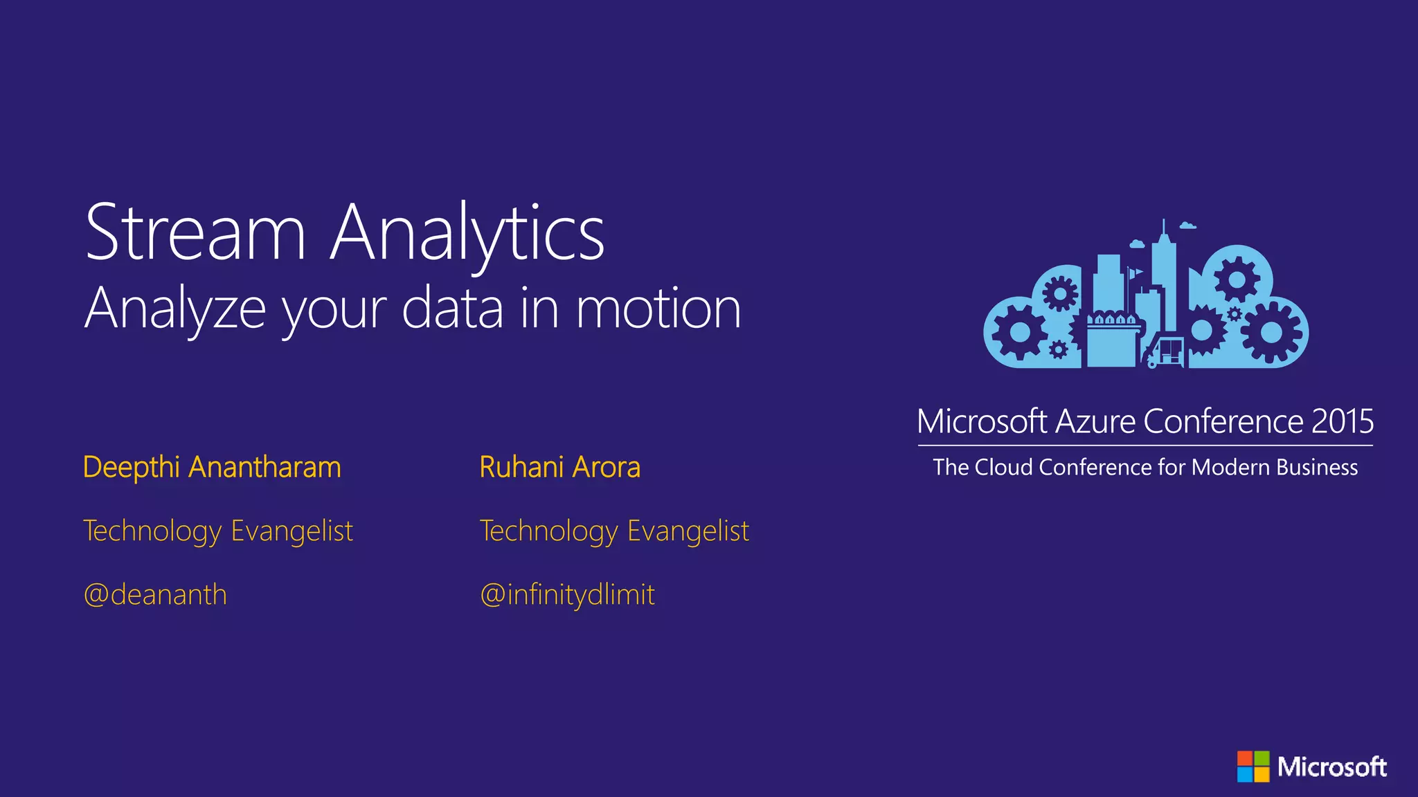 Azure Stream Analytics : Analyse Data in Motion | PPT