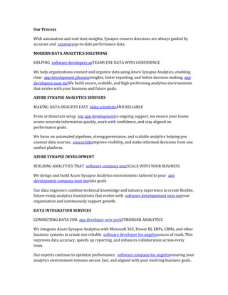 Azure Synapse Analytics Consulting & Data Solutions | PDF