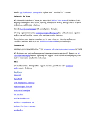 Azure Synapse Analytics Consulting & Data Solutions | PDF