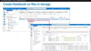 Create Notebook on files in storage
 