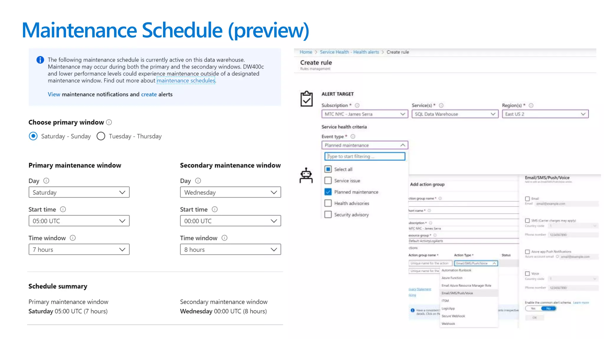 Maintenance Schedule (preview)
 