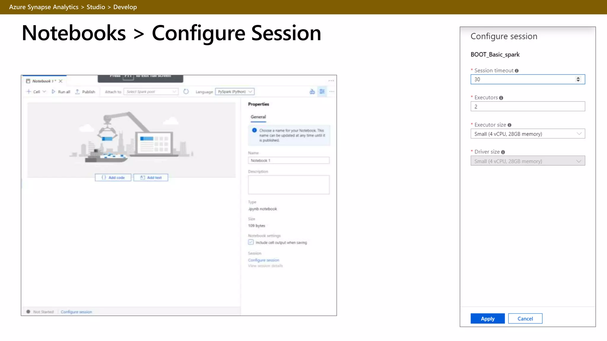 Notebooks > Configure Session
 