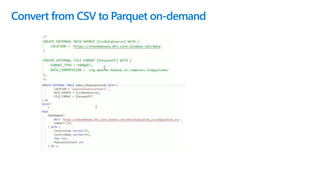 Convert from CSV to Parquet on-demand
 