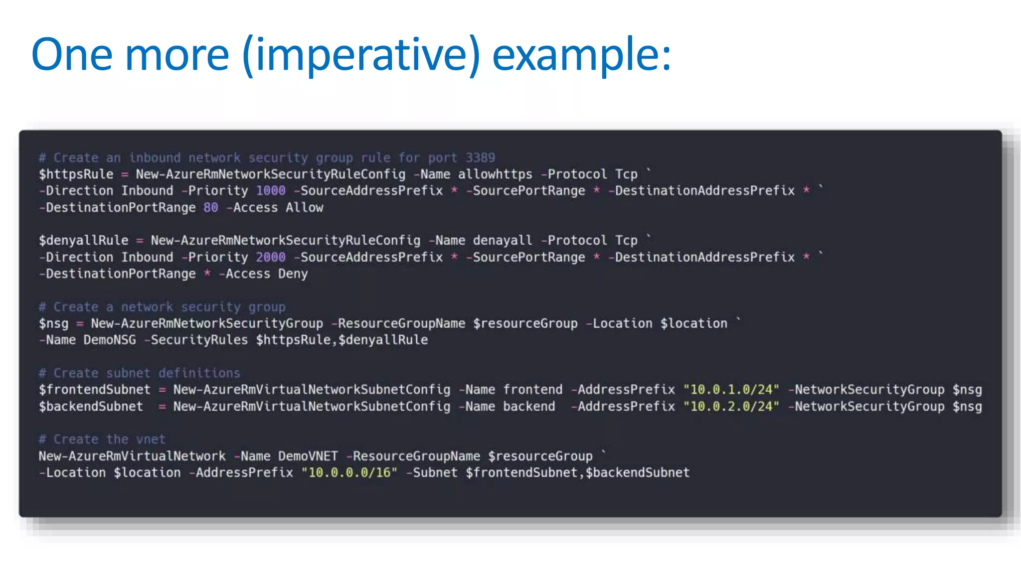 One more (imperative) example:
 