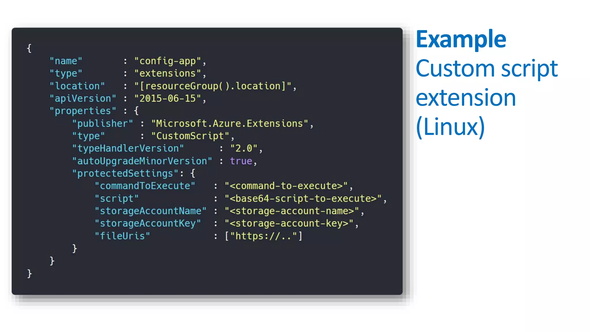 Example
Custom script
extension
(Linux)
 