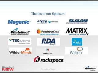 Consulting/Training
Thanks to our Sponsors
 