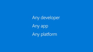 Any developer
Any app
Any platform
 