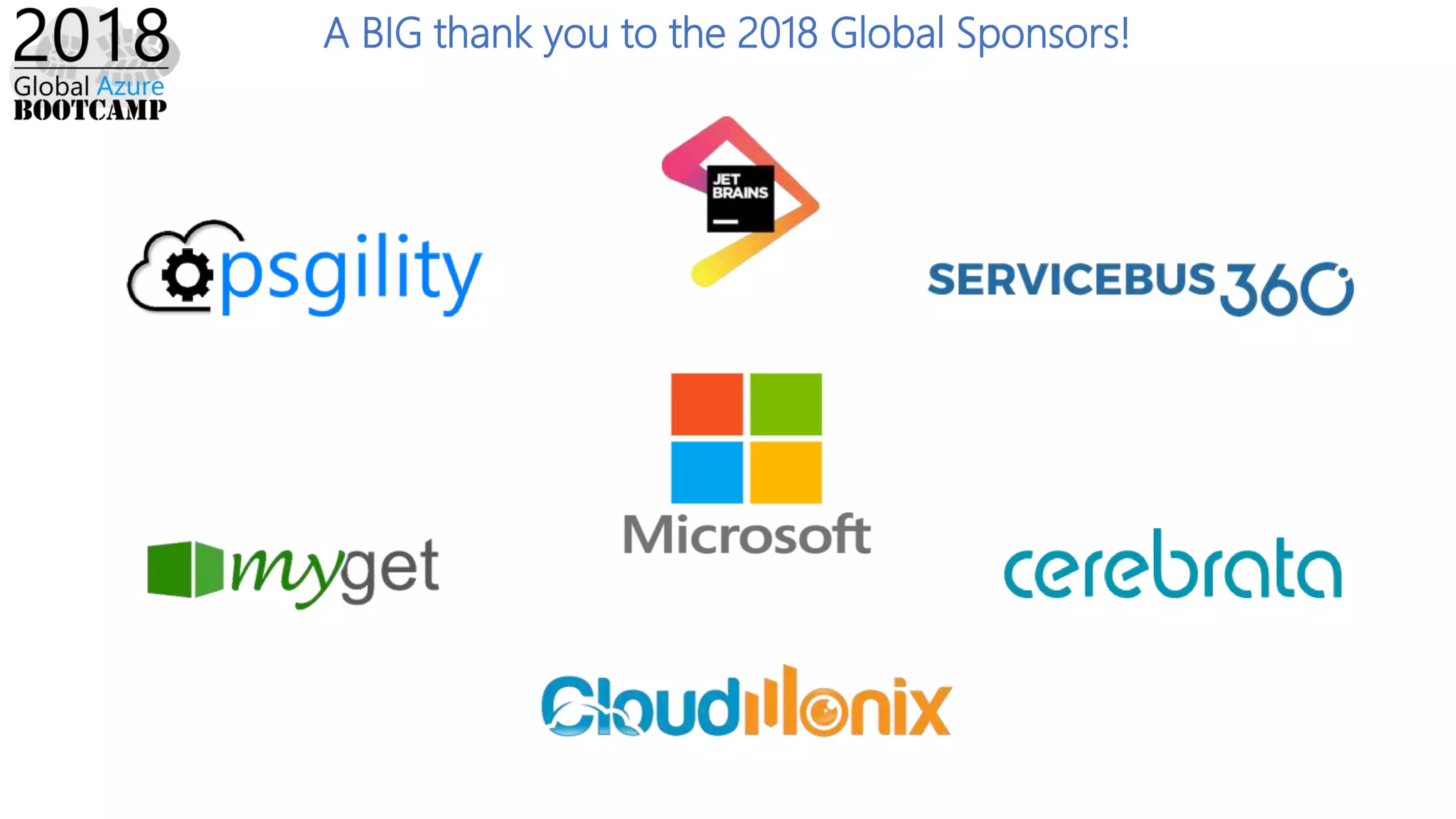 A BIG thank you to the 2018 Global Sponsors!
 