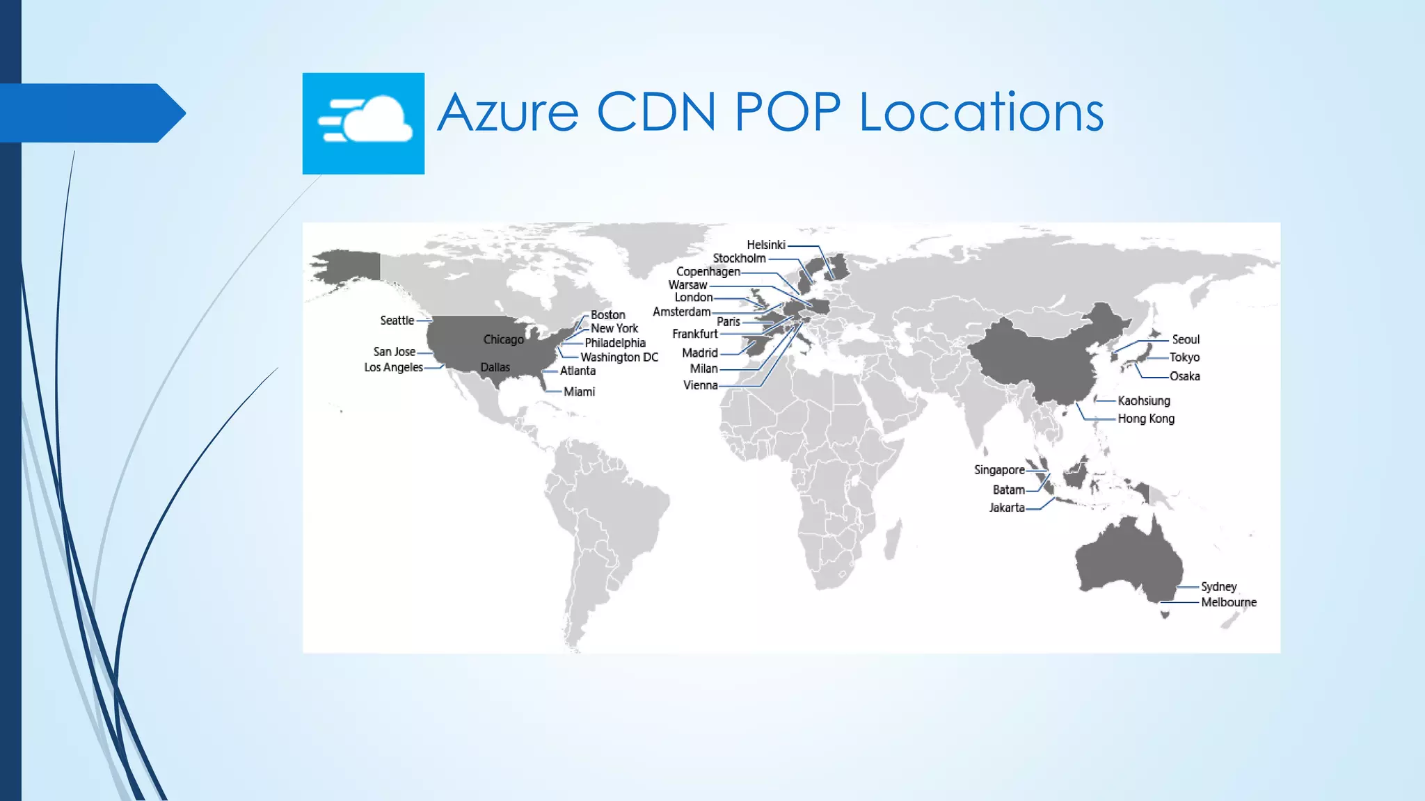 Azure CDN POP Locations
 