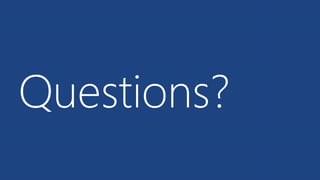 Questions? 
