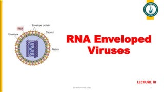 RNA Enveloped
Viruses
Dr Mohammed Salah 1
LECTURE III
 