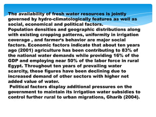 Assessment of water management efficiency in Egypt | PPTX