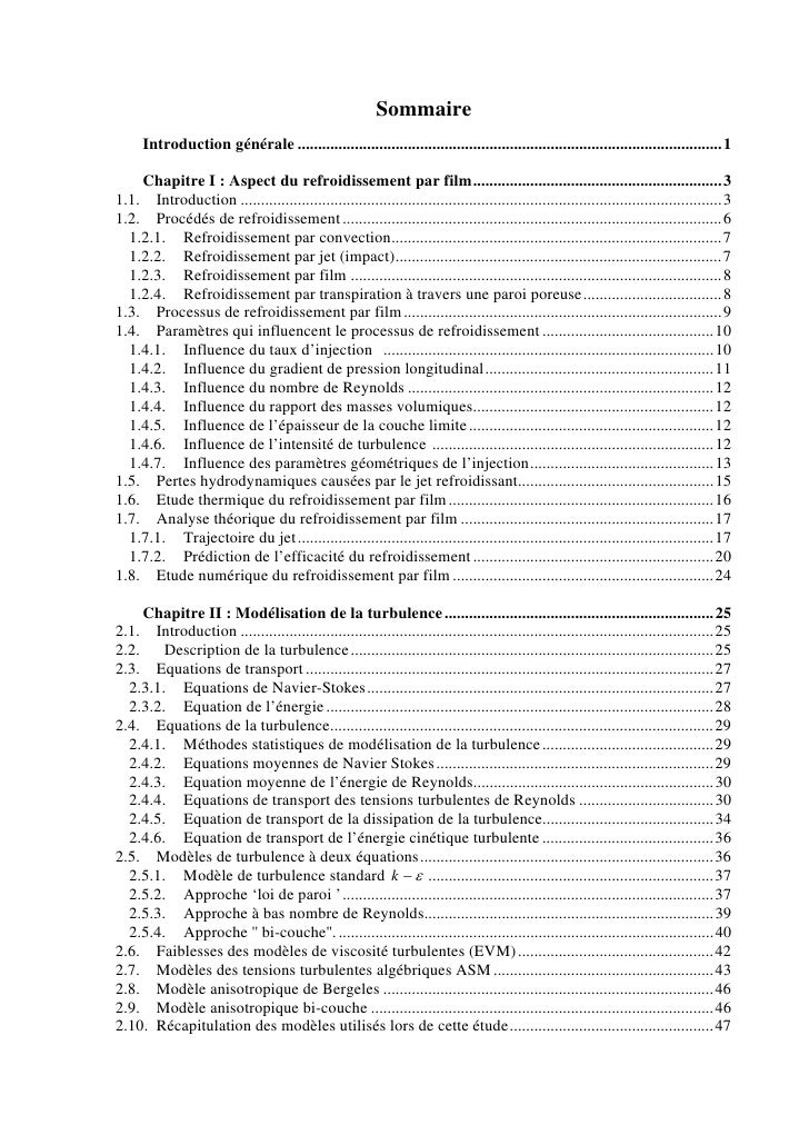 Sommaire These Exemple  Titre De La Thèse