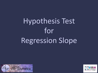 Hypothesis Test
for
Regression Slope
 