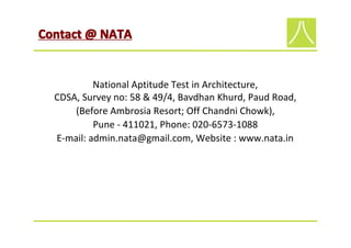 National Aptitude Test In Architecture (NATA)