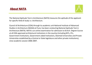 National Aptitude Test In Architecture (NATA)