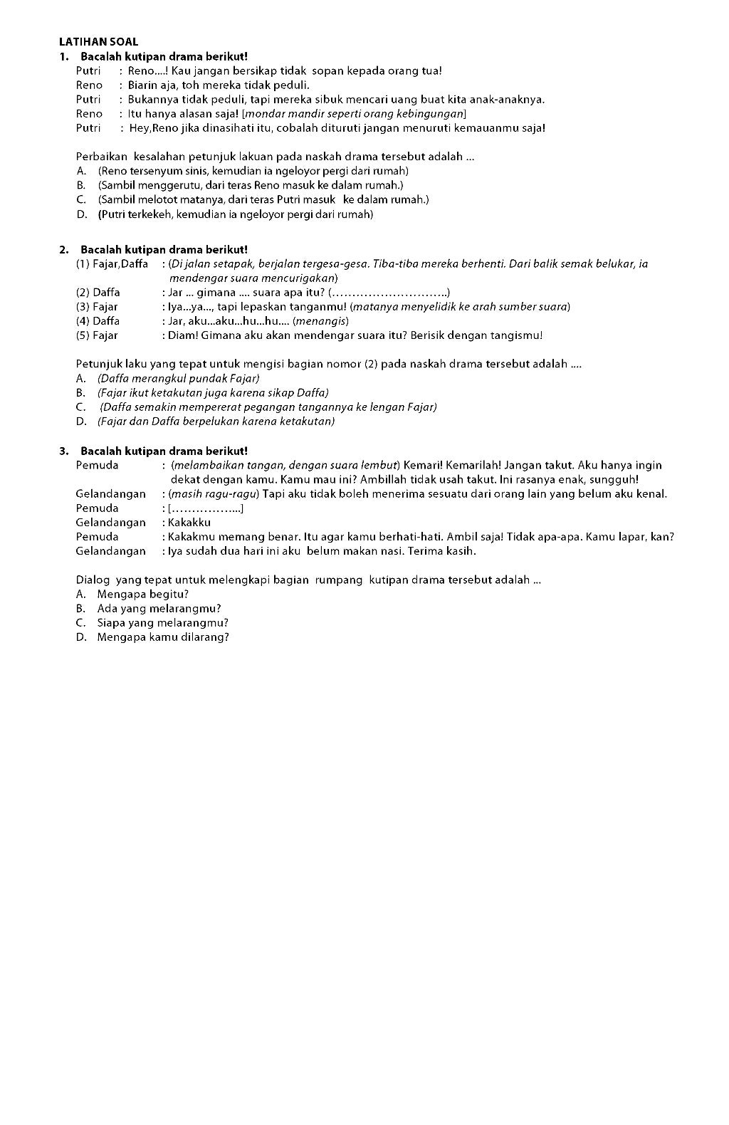 Materi Bahasa Indonesia UN SMP 2015