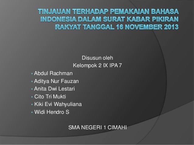 Bahasa Arab Dalam Surat Khabar