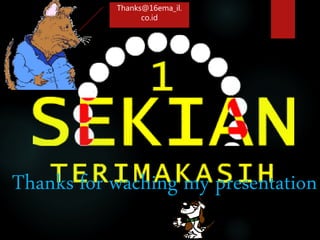 Thanks for waching my presentation
Thanks@16ema_il.
co.id
 