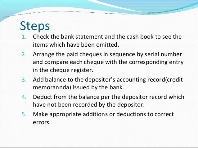 bank reconciliation statement bank reconciliation statement