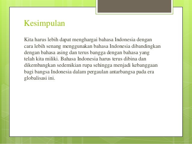 Pengaruh Globalisasi Terhadap Bahasa Indonesia