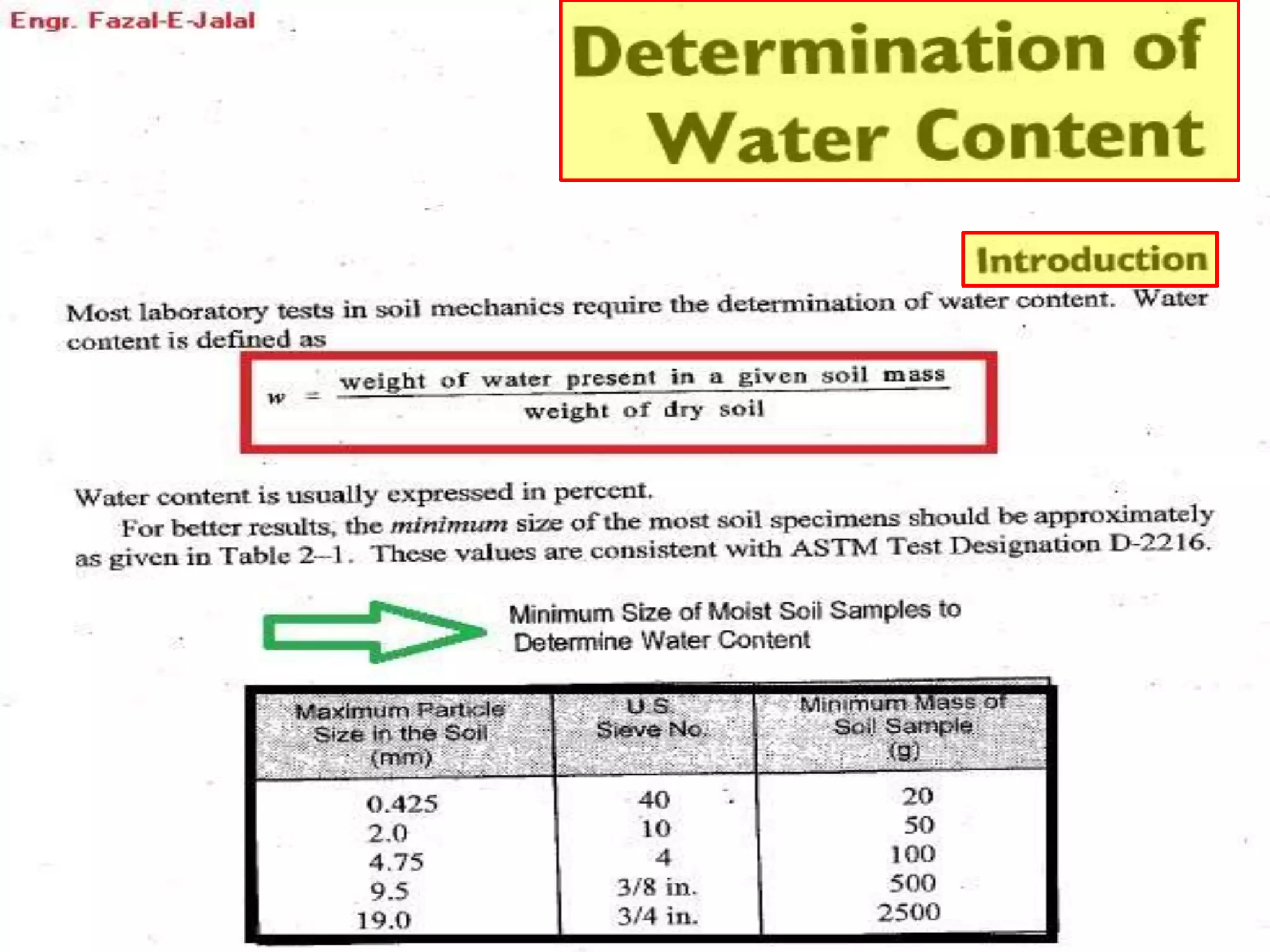 B. water content & sp. gravity