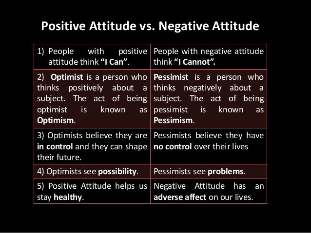 positive and negative attitude pdf