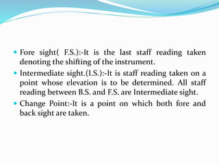 Intermediate Sight B.sc. agri i foswce unit 2 leveling | PPTX