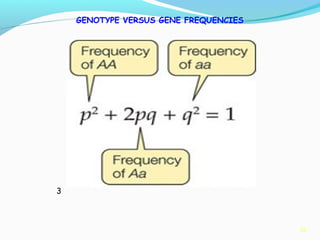 36
GENOTYPE VERSUS GENE FREQUENCIES
3
 