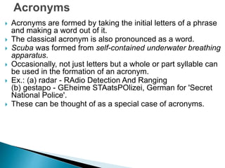 B.tech iv u-2.3 types of word formation | PPTX