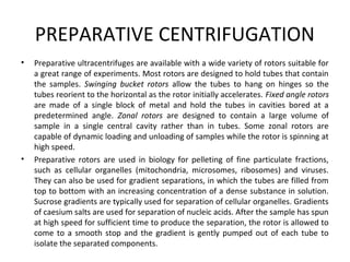 Preparative Rotor B.Sc Biotech II BAT Unit 2 Centrifugation | PPT