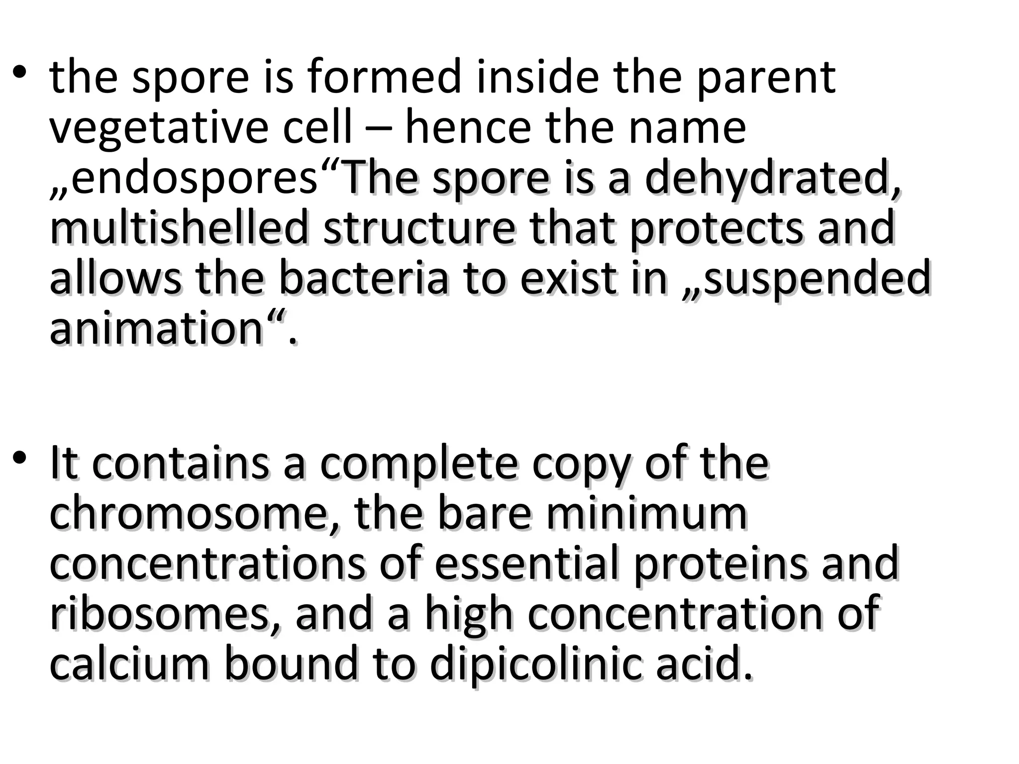 B.Sc Micro II Microbial Physiology Unit 4 Spores | PPT