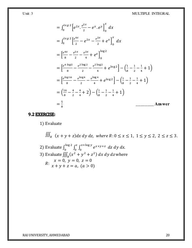 B Tech Ii Unit 3 Material Multiple Integration