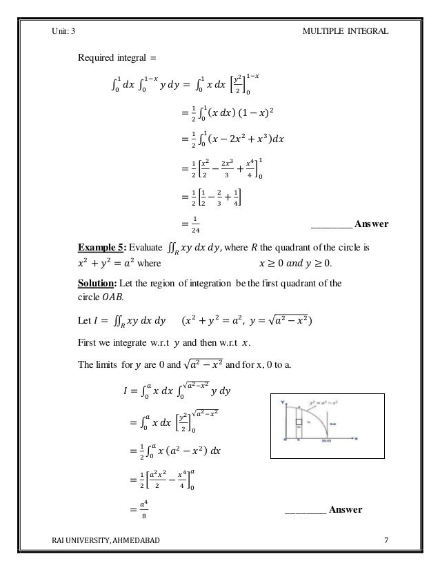B Tech Ii Unit 3 Material Multiple Integration