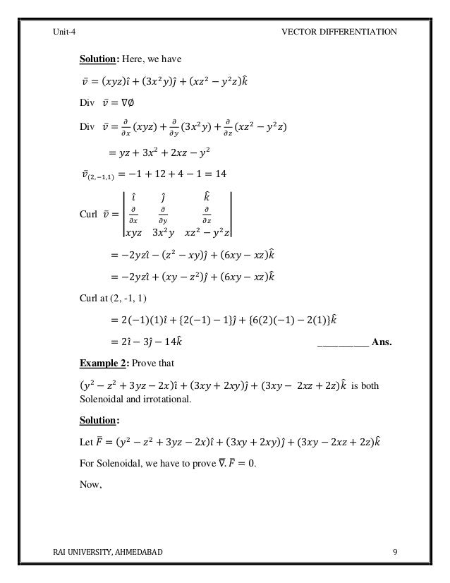 B Tech Ii Unit 4 Material Vector Differentiation B Tech Ii Unit 4 Material Vector Differentiation
