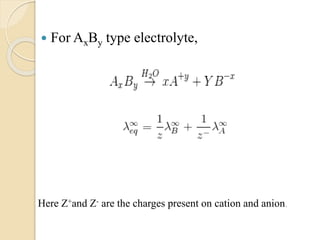  For AxBy type electrolyte,
Here Z+and Z- are the charges present on cation and anion.
 