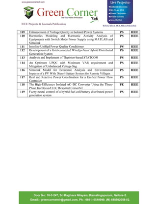 Btech eee projects Nellore,Greencornertech | PDF