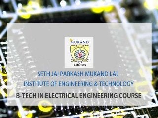 B.Tech in Electrical engineering course