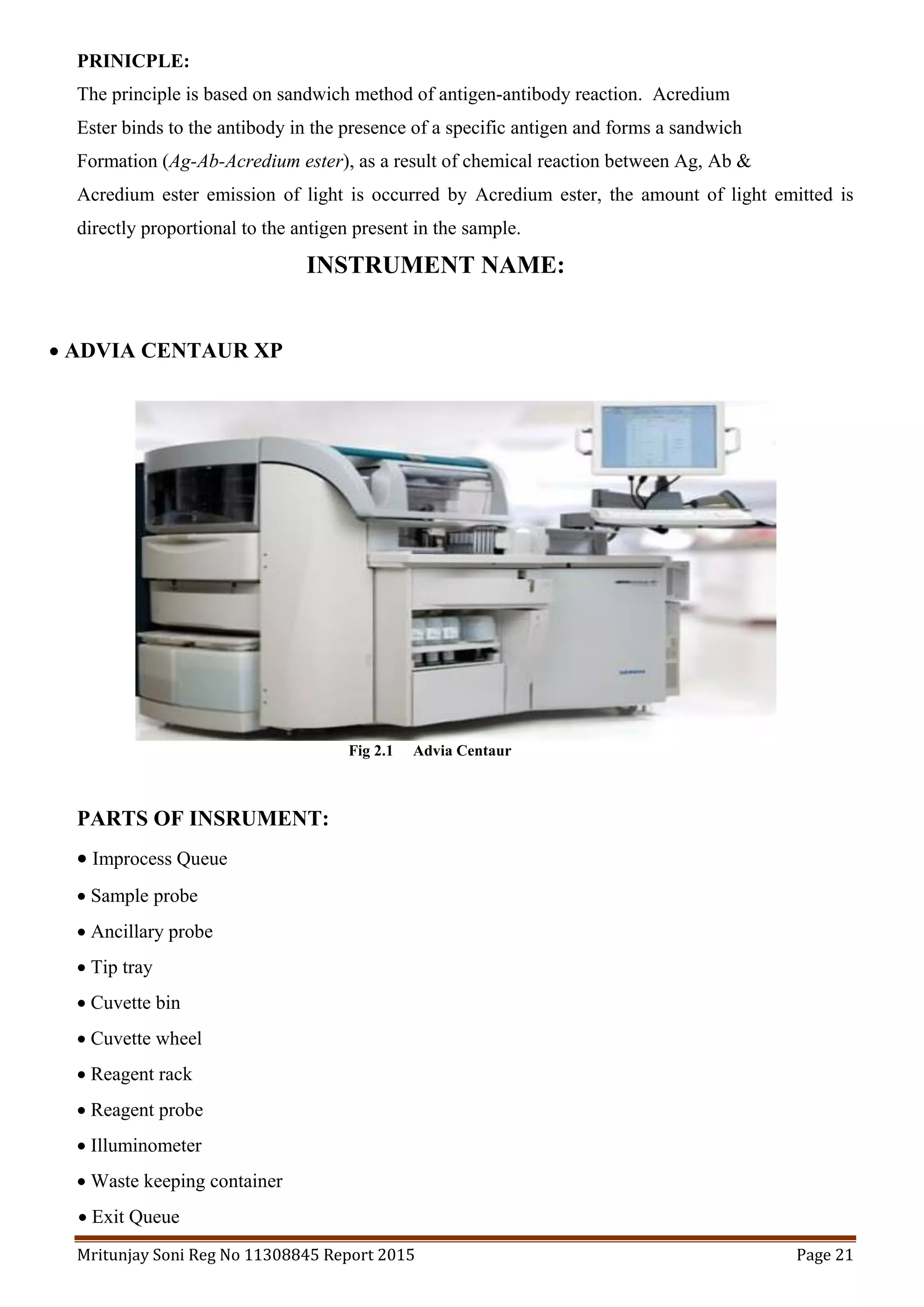 B.sc in medical lab sciene internship report(SRL) from mritunjay Soni | PDF