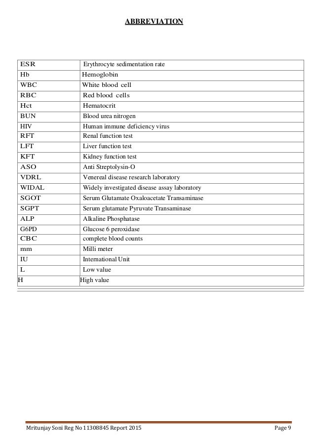 bun blood test B.sc in medical lab sciene report(SRL) internship from
