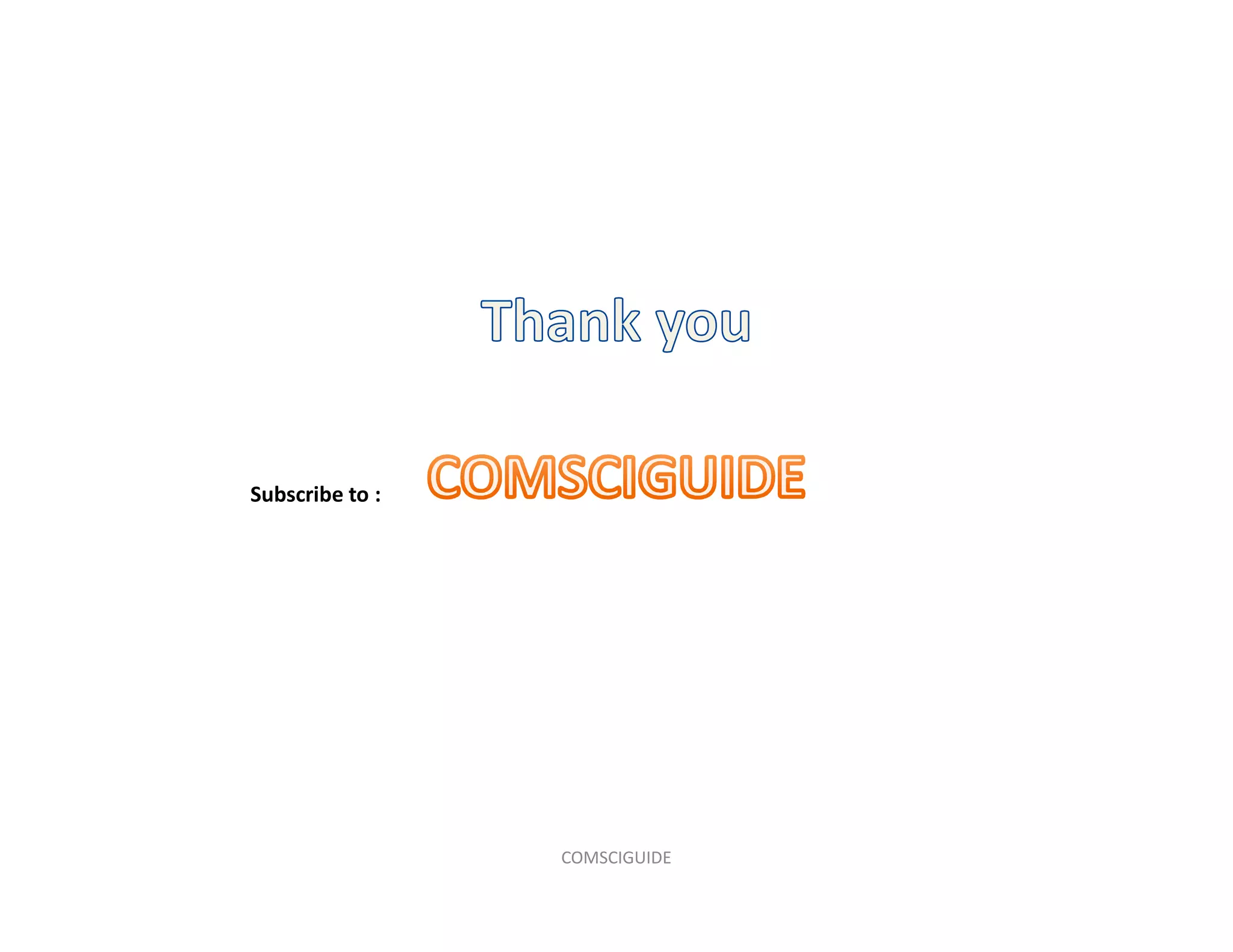 Subscribe to :
COMSCIGUIDE
 