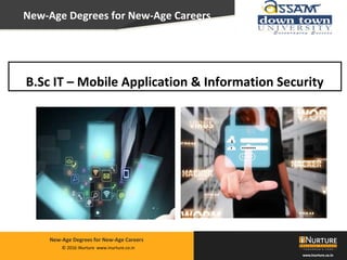 Private & confidential. Not for circulationMarch 2014
© 2016 iNurture www.inurture.co.in
New-Age Degrees for New-Age Careers
B.Sc IT – Mobile Application & Information Security
New-Age Degrees for New-Age Careers
 