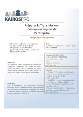Préserver votre relation clients
Objectifs :
LE PACKAIROS a pour objectif de clarifier et
qualifier votre poste créances ainsi que vos
clients pour préparer une action efficace et
efficiente afin d’améliorer votre trésorerie tout
en privilégiant une communication directe de
proximité
Optimiser votre trésorerie
Processus :
1 – Entretien 1h avec le(a)
Dirigeant(e)/manager, collectes des
informations et état des lieux
2 – Back Office avec compétences associées
pour synthèse et préparation.
3 – Réunion 1h30 présentation, préconisation
plan d’actions et propositions.Avantages :
Le PACKAIROS, grâce à ses compétences et angles de
vue associées permet d’explorer des possibles et des
préconisations souvent inexploitées ou sous-
exploitées.
Consultant(e) référent(e) :
Béatrice LE GAL – BLG Communication
Nom :
PACKAIROS “Recouvrez vos Créances Clients“
Réf. : PKECBLG
Retard de paiement, factures impayées,
délai de plus en plus long,
Nous vous proposons un état des lieux en
vue d’améliorer votre encours clients et
préserver vos bonnes relations
 