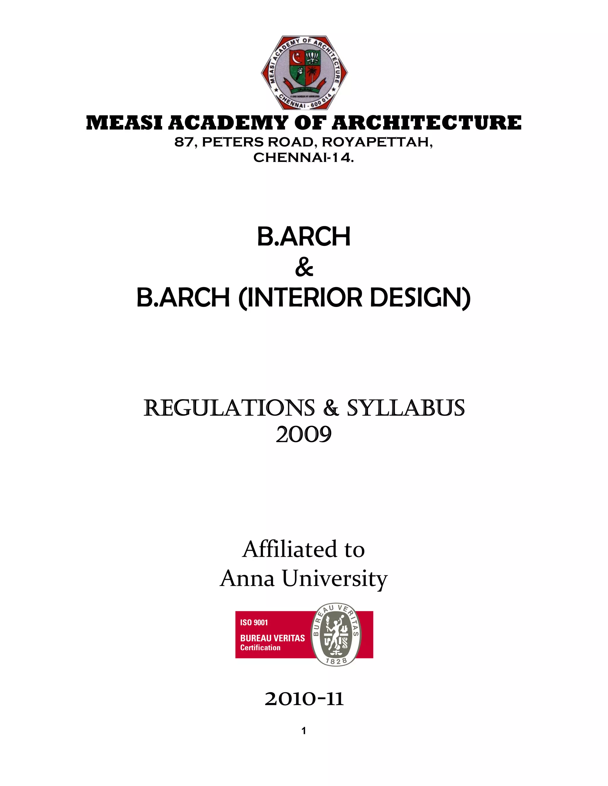 B.arch regulation & syllabus 2011 batch | PDF | Undergraduate Education ...